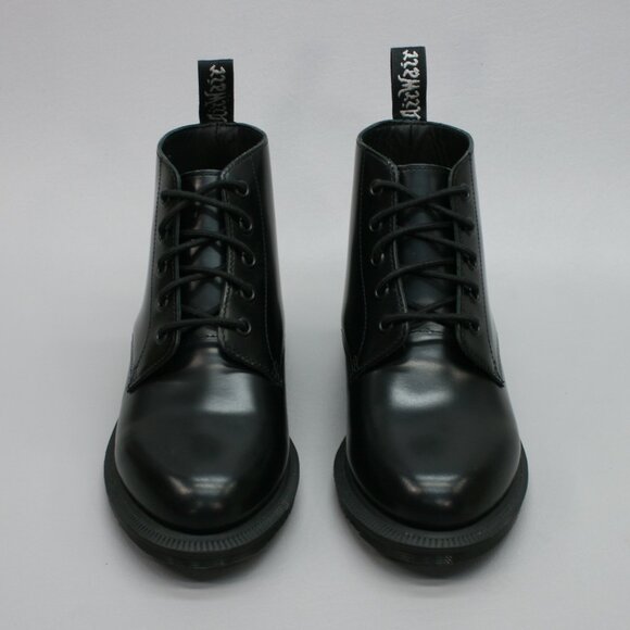 Dr. Martens Ladies 6 Emmeline Polished Smooth Black Leather Ankle Boots 16701001 - Picture 6 of 11